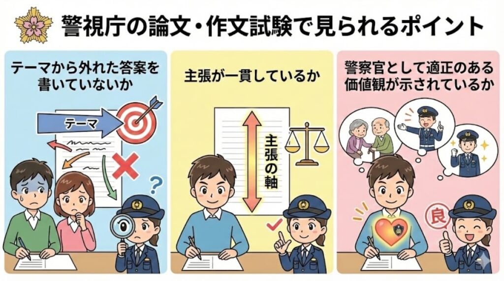 警視庁の論文・作文試験で見られるポイントとは?